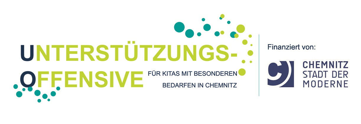 Logo Unterstützungsoffensive Das Logo der Unterstützungsoffensive für Kitas mit besonderen Bedarfen in Chemnitz.