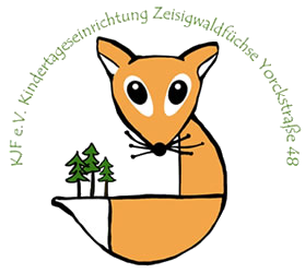 Logo KiFaZ Zeisigwaldfüchse Das Logo der Kindertageseinrichtung Zeisigwaldfüchse beinhaltet einen Fuchs. Auf dem Fuchsschwanz stehen drei Bäume.